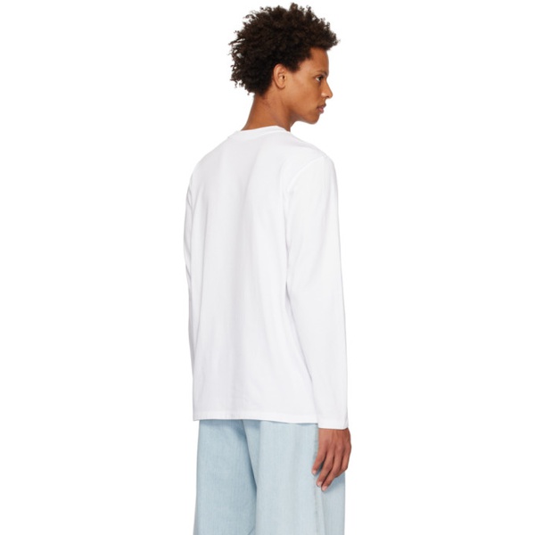 몽클레어 몽클레어 Moncler White Garment-Washed Long Sleeve T-Shirt 231111M213037
