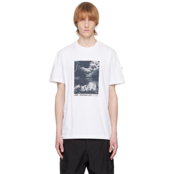 몽클레어 몽클레어 Moncler White Printed T-Shirt 231111M213094