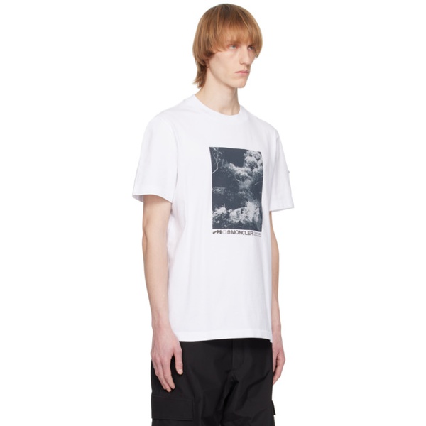 몽클레어 몽클레어 Moncler White Printed T-Shirt 231111M213094