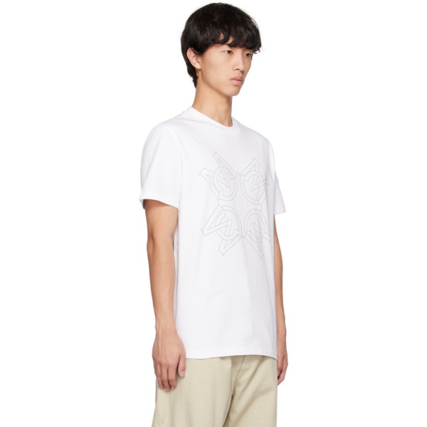 몽클레어 몽클레어 Moncler White Monogram T-Shirt 231111M213032