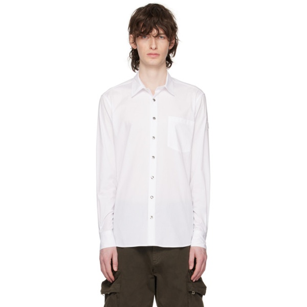 몽클레어 몽클레어 Moncler White Press-Stud Shirt 231111M192008