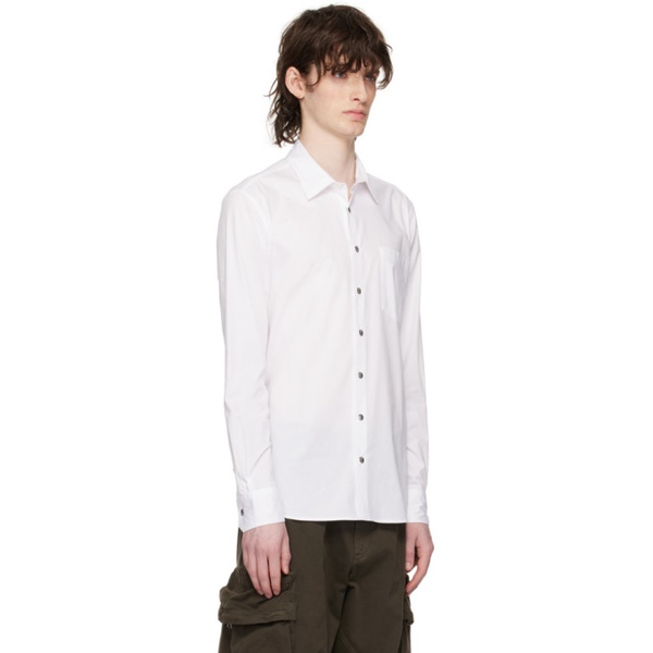 몽클레어 몽클레어 Moncler White Press-Stud Shirt 231111M192008