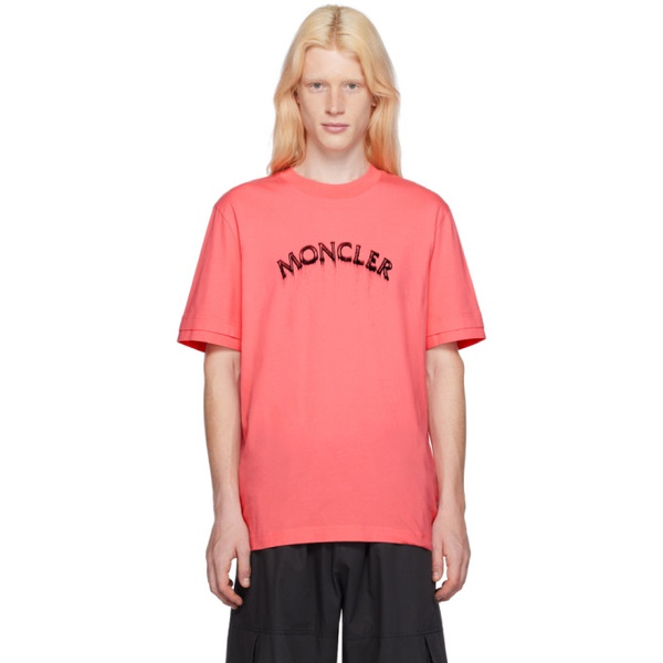 몽클레어 몽클레어 Moncler Pink Printed T-Shirt 241111M213067