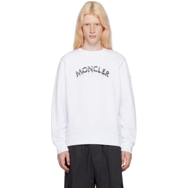 몽클레어 몽클레어 Moncler White Printed Sweatshirt 241111M204010