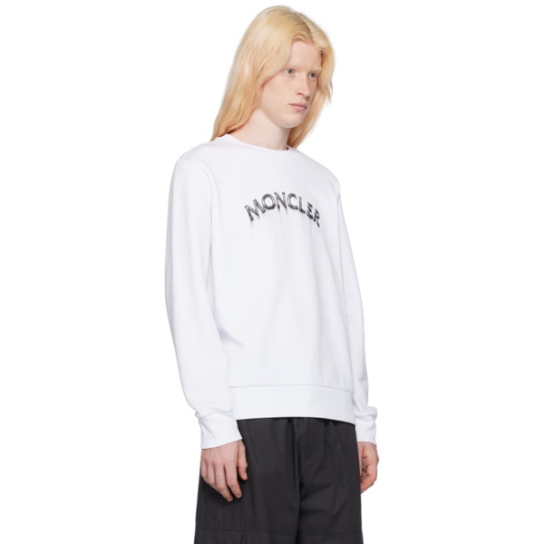 몽클레어 몽클레어 Moncler White Printed Sweatshirt 241111M204010