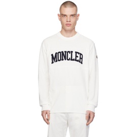 몽클레어 Moncler White Embroidered Sweatshirt 241111M204012