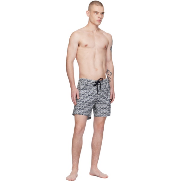 몽클레어 몽클레어 Moncler Navy & White Printed Swim Shorts 241111M208008