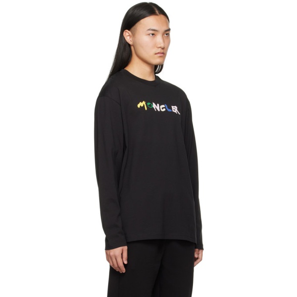 몽클레어 몽클레어 Moncler Black Printed Long Sleeve T-Shirt 241111M213045