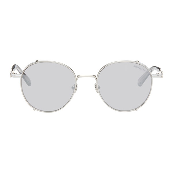 몽클레어 몽클레어 Moncler Silver & White Owlet Sunglasses 241111M134015
