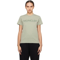 몽클레어 Moncler Green Embroidered T-Shirt 241111F110053