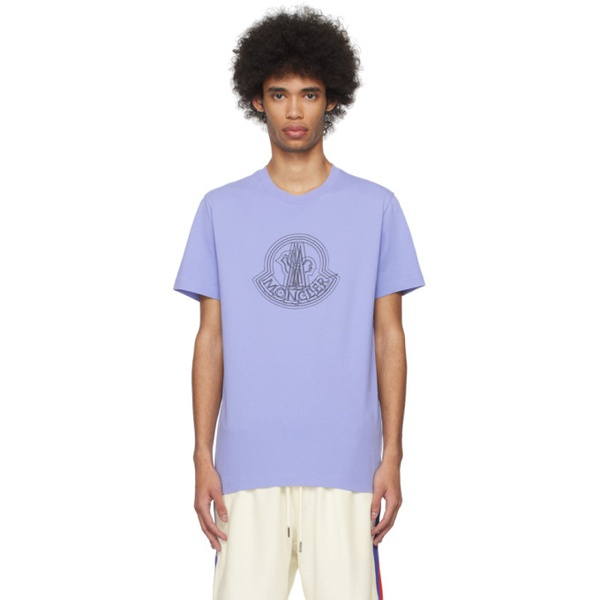 몽클레어 몽클레어 Moncler Purple Graphic T-Shirt 241111M213117