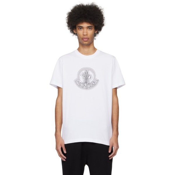 몽클레어 몽클레어 Moncler White Graphic T-Shirt 241111M213118