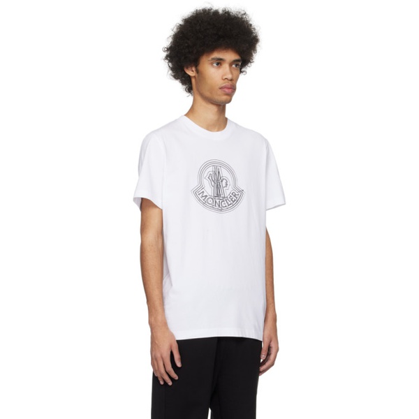 몽클레어 몽클레어 Moncler White Graphic T-Shirt 241111M213118