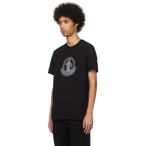 몽클레어 몽클레어 Moncler Black Graphic T-Shirt 241111M213119