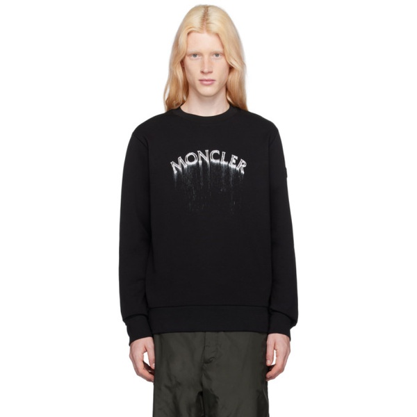 몽클레어 몽클레어 Moncler Black Printed Sweatshirt 241111M204011