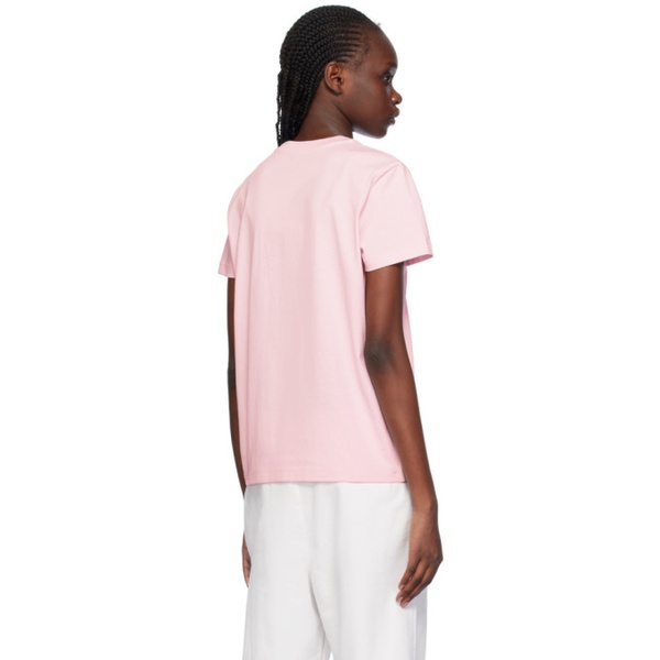 몽클레어 몽클레어 Moncler Pink Embroidered T-Shirt 241111F110021