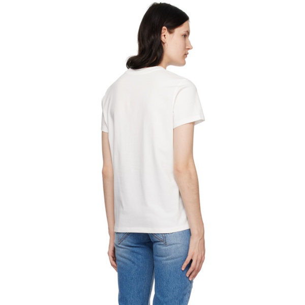 몽클레어 몽클레어 Moncler White Embroidered T-Shirt 231111F110018