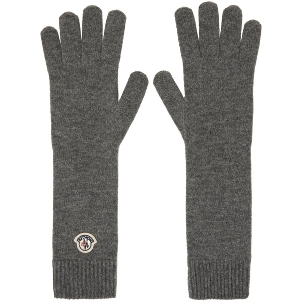 몽클레어 몽클레어 Moncler Gray Logo Patch Gloves 222111F012001