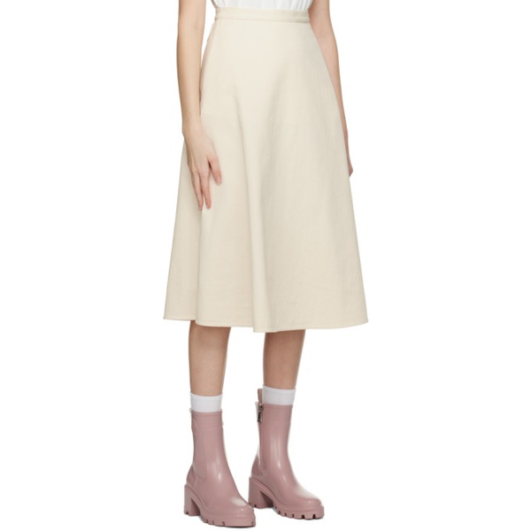 몽클레어 몽클레어 Moncler White A-Line Midi Skirt 231111F092000