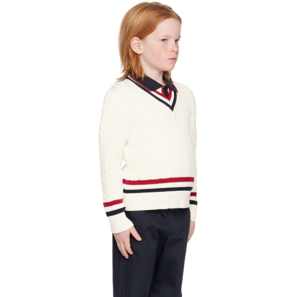 몽클레어 몽클레어 Moncler Enfant Kids 오프화이트 Off-White V-Neck Sweater 241815M720006