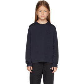 몽클레어 Moncler Enfant Kids Navy Embossed Long Sleeve T-Shirt 232815M703004