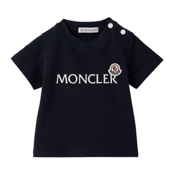 몽클레어 몽클레어 Moncler Enfant Baby Navy Printed T-Shirt 232815M692006