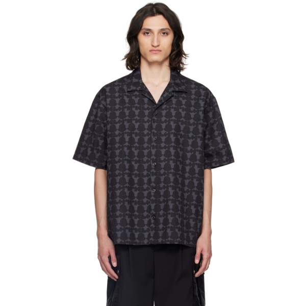 몽클레어 몽클레어 Moncler Gray & Black Print Shirt 241111M192076
