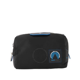 몽블랑 Black Blue Spirit Medium Nylon & Leather Trim Case - Luxury Washbags 128737