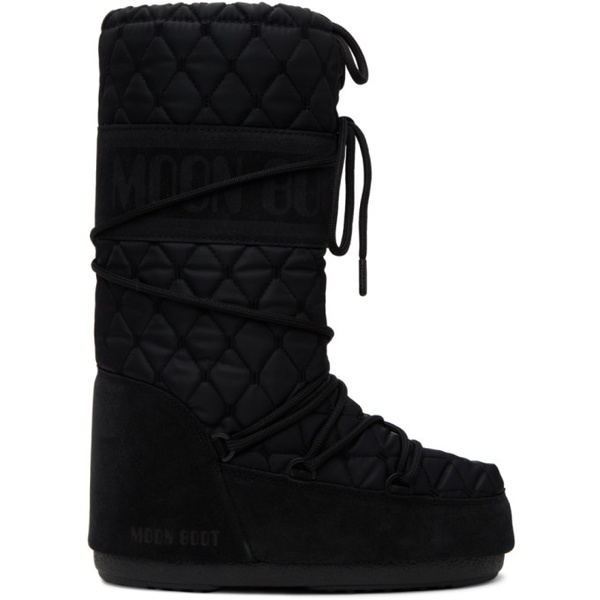  Moon Boot Black Icon Quilted Boots 241970M223007
