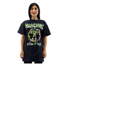 모스키노 Moschino Floral Logo Print Oversized T-shirt Dress A04574263555