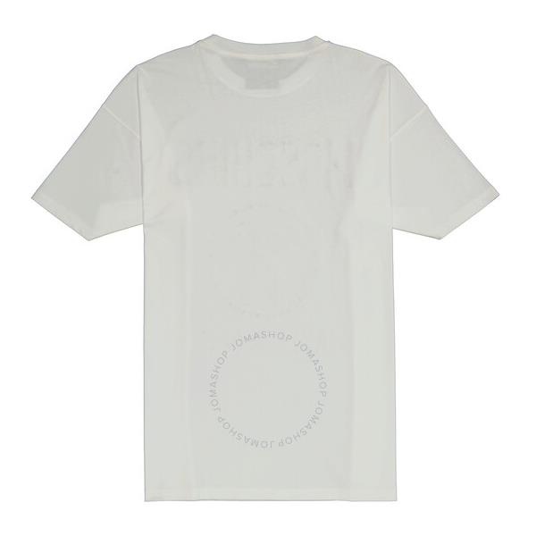  모스키노 Moschino Ladies White Cotton Crystal Logo Shirt Dress A 0452 5440 3002