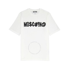 모스키노 Moschino White Symbols Logo Print Cotton Jersey T-shirt A0713-7040-1001