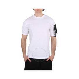 모스키노 Moschino White Cotton Jersey Zip-Pocket Short-Sleeve T-Shirt A0731-7040-4001