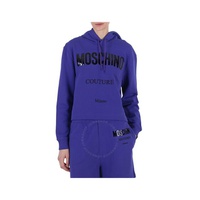 모스키노 Moschino Couture Purple Logo Print Hooded Sweatshirt A1714-5528-4278