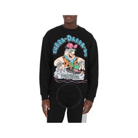 모스키노 Moschino Black Flintstones Print Cotton Sweatshirt B1799-6028-1555