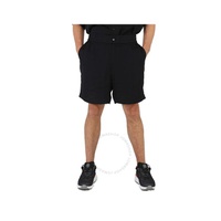 모스키노 Moschino Black Allover Logo Viscose Satin Shorts 0307-2649-0555