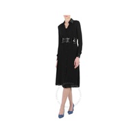 모스키노 Moschino Ladies Black Long-Sleeved Midi Dress J0464-5537-1555