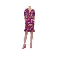 모스키노 Moschino Ladies Purple Illustration Print Dress A0443-0560-1236