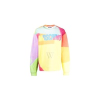 모스키노 Moschino Projection Print Logo Colorblock Sweatshirt A1717-5227-1888