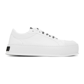모스키노 Moschino White Faux-Leather Sneakers 232720M237016