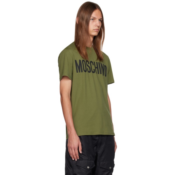  모스키노 Moschino Green Crewneck T-Shirt 232720M213003