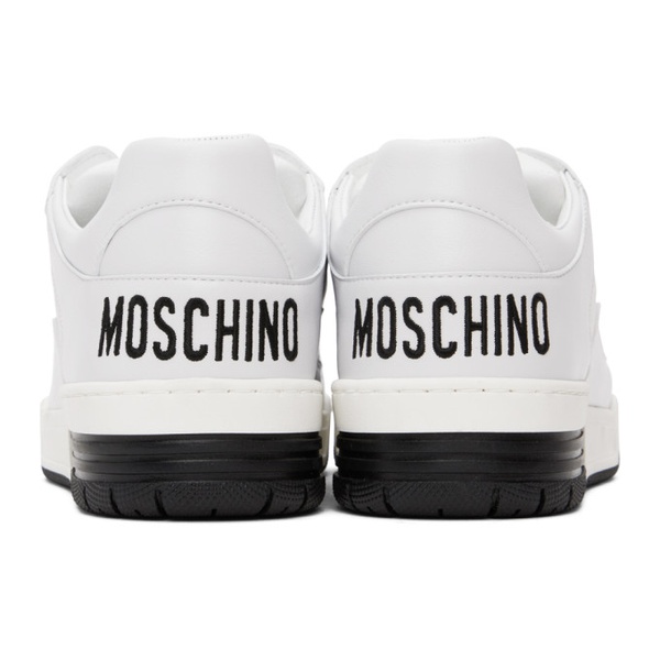  모스키노 Moschino White Streetball Teddy Bear Sneakers 232720F128002