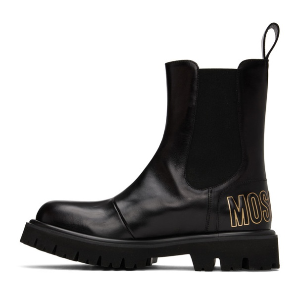  모스키노 Moschino Black Combat Chelsea Boots 232720M223002