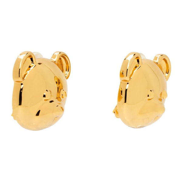  모스키노 Moschino Gold Teddy Bear Earrings 232720F022005