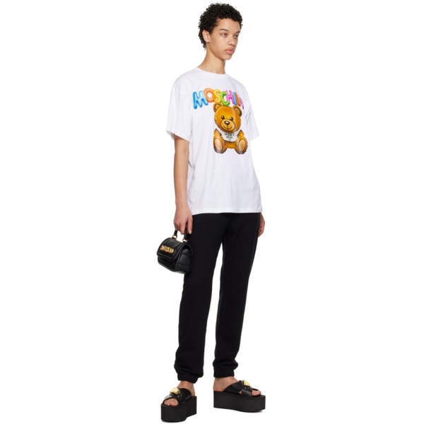  모스키노 Moschino White Inflatable Teddy Bear T-Shirt 231720F110034