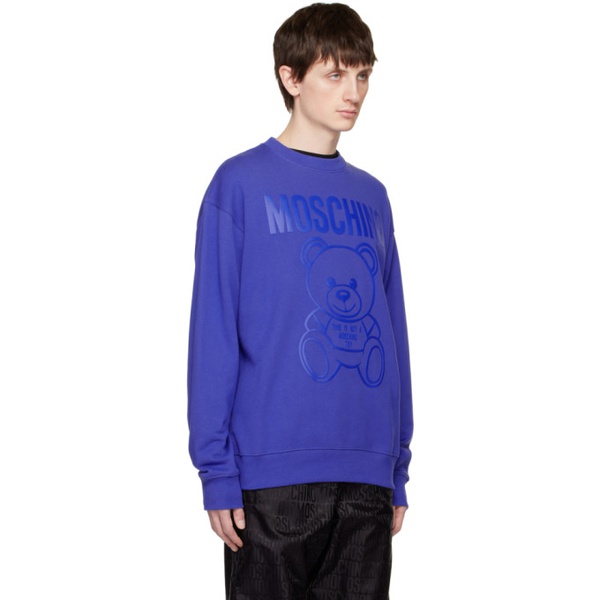  모스키노 Moschino Blue Teddy Bear Sweatshirt 231720M204010