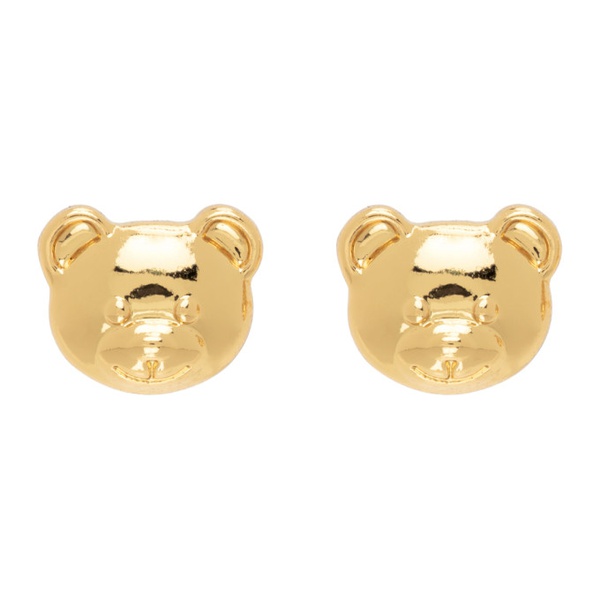  모스키노 Moschino Gold Small Teddy Bear Earrings 232720F022007