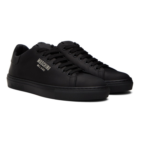  모스키노 Moschino Black Leather Sneakers 232720M237011