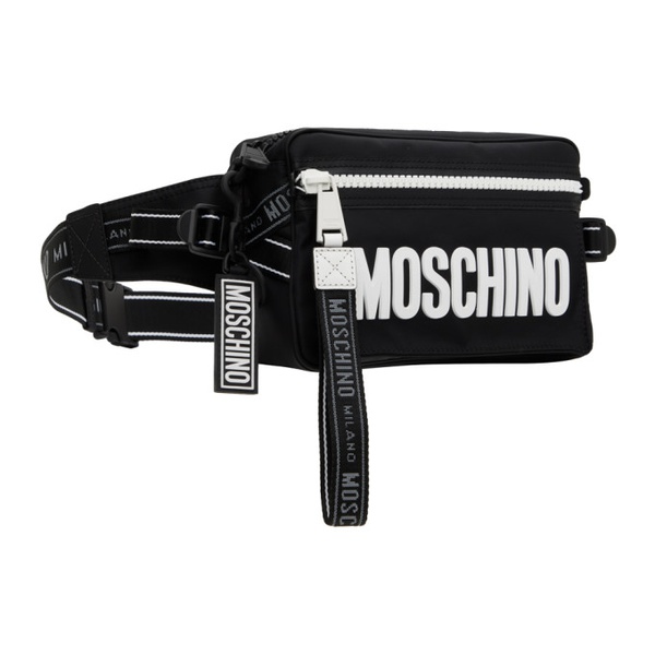  모스키노 Moschino Black Logo Pouch 241720M171002