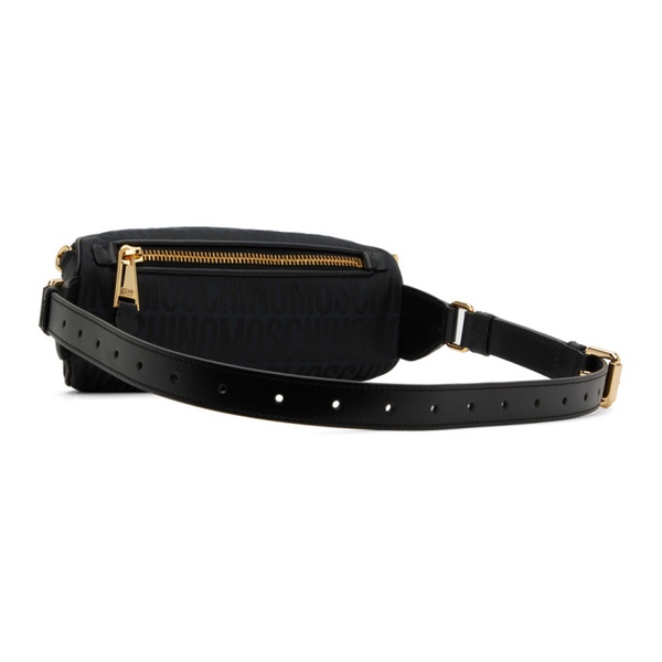  모스키노 Moschino Black Jacquard Belt Bag 241720M171006